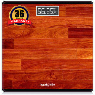 Healthgenie Digital Weight Machine Thick Tempered Glass LCD Display Weight machine for body weight ( Red Wood) Healthgenie Digital Weight Machine Thick Tempered Glass LCD Display Weight machine for body weight ( Red Wood)