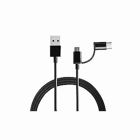 Redmi 2-in-1 USB Cable 100cm BlackMultipurpose Cable which Supports Both Type C  Type B/Micro USB Devices
