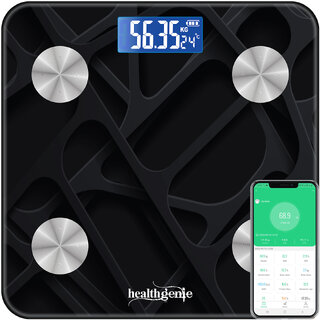                       Healthgenie Smart Bluetooth Weight Machine for Body Weight (3D HEXA-HB411)                                              