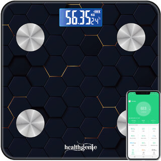                       Healthgenie Smart Bluetooth Weight Machine for Body Weight  Composition (3D Web-HB411)                                              