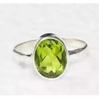                       Peridot gemstone Silver plated ring Metal Peridot alloy silver Plated Ring                                              