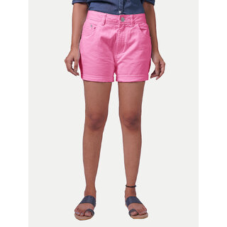                       Women Pink Denim Shorts                                              