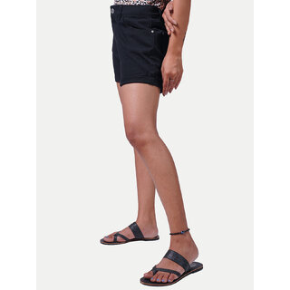                       Women Black Denim Shorts                                              