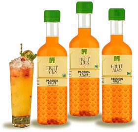 Dhampure Speciality Passion Fruit Mocktail SyrupMocktail Cocktail Vodka, Rum, and Gin Mixer 3x300 Ml