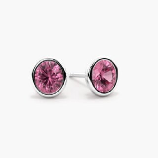                       Pink Stone Sapphire Silver Plated earring for women                                              