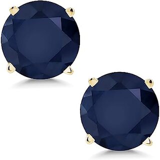 Blue sapphire gemstone silver plated earring natural and lab certified ring Blue sapphire gemstone silver plated earring natural and lab certified ring