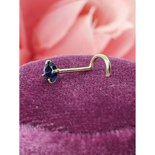                       Blue Sapphire gemstone gold Plated brass Nose ring for women                                              