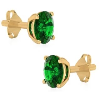                       CEYLONMINE-Panna (emerald) Gold-plated Plated Brass Nose Stud                                              