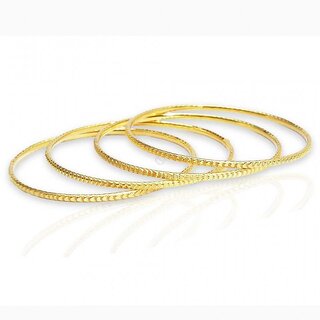                       Kollam Supreme Gold Plated Semi-circle Thin Bangles                                              