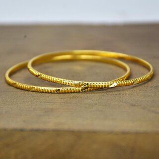                       Kollam Supreme Gold Plated Medium MC Designer Bangles                                              