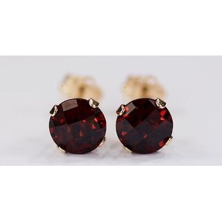                       Gomed/hessonite Natural Garnet Gemstone Stud Earrings Gold plated Stud Earring                                              