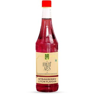                       Dhampure Speciality Strawberry Litchi Mocktail Syrup Non-Alcoholic Mixer for Mocktails, Cocktails, Drinks, Juices 750Ml                                              