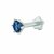 CEYLONMINE- Blue Sapphire Silver Plated Sterling Silver, Stone Nose Stud