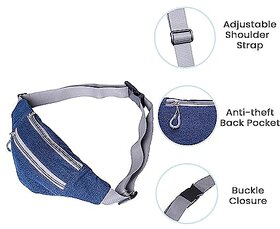 The Purani Jeans Fanny Pack for Men and Women Waist Bags Money Cash Phone Belt Pouch Chest Sports Walking Bag