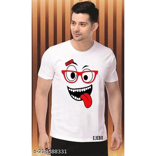 Chic Men Poly Blend White Short Sleeves Printed Tshirts 2025 at ShopCircuit | ONDC