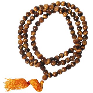                       Tiger Eye 108 Beads Buddhist Prayer Japa Rosary Wearing Fashion Wear Mala  Dori Chain for astrology purpose                                              