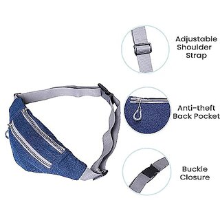                       The Purani Jeans Fanny Pack for Men and Women Waist Bags Money Cash Phone Belt Pouch Chest Sports Walking Bag                                              
