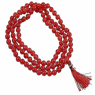 Coral Red Coral Mala Moonga/coral Mala Coral Stone Chain for astorology purpose Coral Red Coral Mala Moonga/coral Mala Coral Stone Chain for astorology purpose