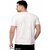 Poly Blend White Short Sleeves Solid Tshirts (Pack of 2)