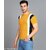 Polyester Yellow Short Sleeves Colorblocked Tshirts