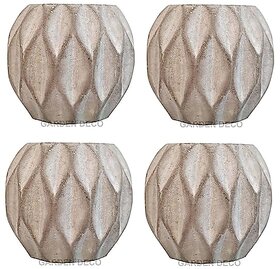 GARDEN DECO Cement pots for Home  Office Decoration (Set of 4 PCs)