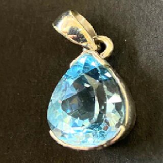                       Blue Topaz Stone Pendant Topaz Unheated  untreated stone Astrological Purpose for unisex Gold Topaz Stone Pendant                                              