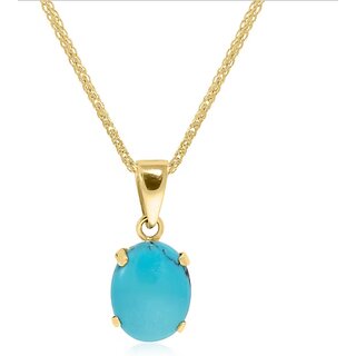 Firoza Pendant Natural stone Turquoise stone Original Astrological Purpose for men  women Gold Turquoise Stone Pendan