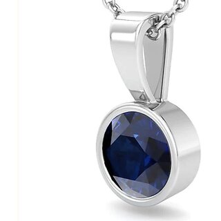                       BLUE SAPPHIRE NEELAM SILVER PLATED PENDANT LOCKET Silver Sapphire Copper, Brass, Bronze, Zinc Pendant                                              