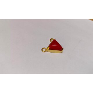                       Coral (MOOGA) Gemstone Natural Red Coral  Handmade Ethnic Style gold Plated Pendant                                              