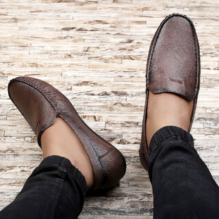                       Imcolus Brown Casual Synthetic Loafer Mens                                              