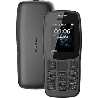                       (Refurbished) Nokia 106 Single Sim Mobile Phone (Assorted Color) - Superb Condition, Like New                                              