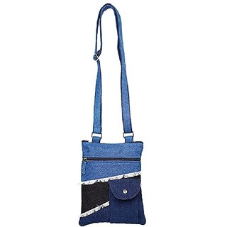 The Purani Jeans One Side Sling Bags for Women Stylish Latest Unisex CrossBody Bag Multipocket with Adjustable Strap