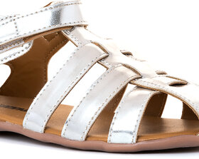 KHADIM Adrianna Silver Grey Flat Sandal for Girls - 4.5-12 yrs (6490088)