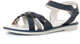 KHADIM Adrianna Navy Blue Flat Sandal for Girls - 4.5-12 yrs (2752995)
