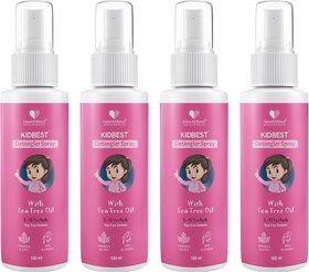 HealthBest Kidbest Detangler Spray for 3-13 Years Girls  Each 100ml  Pack of 4