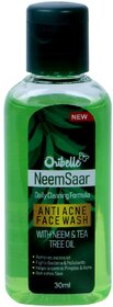 Oribelle Anti Acne Face Wash With Neem  Tea Tree Oil Daily Cleaning Formula (Pack of 4, 30ml each)