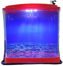Happy Fins Single Mini Betta Fish Tank With Inbuilt Led Light And StandInd130