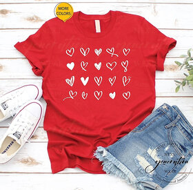 Vivient Women Hearts Printed Red T-Shirt