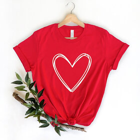 Viveint Women Red Heart Printed T-shirt