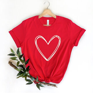 Viveint Women Red Heart Printed T-shirt