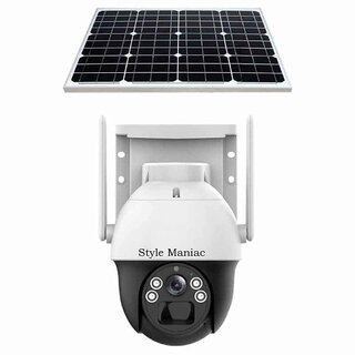                       Style Maniac 4G Solar PTZ Camera with 4MP Fixed Lens Digital Zoom/Built-in 18000 mAH Battery Night Vision                                              