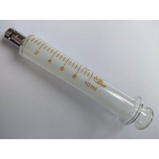                       Veterinary Glass Syringe Metal Luer lock10 ml - Interchangable Borosilicate Glass Syringe BIRDS' PARK                                              