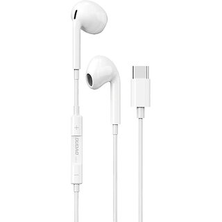                       Wox  X14PROT Type-C Wired Earphones HiFi Stereo Headset in-Ear Attractive Designs Headphones with Microphone & Noise Reduction                                              