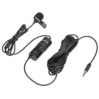 Wox BY-M1 Pro Omnidirectional Lavalier Condenser Microphone with Gain control Headphone-out Noise cancellation for iPhone Android Smartphone DSLR Camera Camcorder Audio Recorder YouTube(20ft Cable)