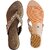 OZURI Women's Embellished V Shape Ethnic Copper Flat Sandals