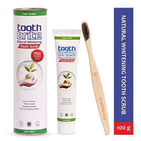 toothbrite Natural Whitening Tooth Scrub Gel Toothpaste, Removes Whitens Teeth Stains, Pack Of 2, 100g Each