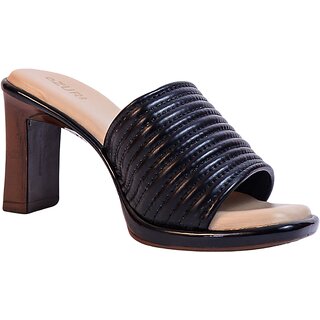                       OZURI Women's Thick Strap Wooden Block Heel Sandals                                              
