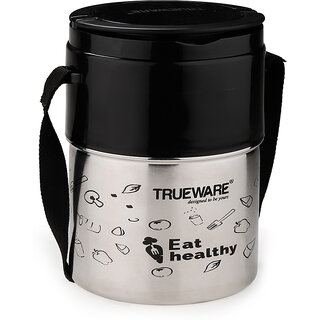                       Trueware Steelex 3 Insulated Steel Lunch box with 3 Container 300 ML Each 3 Containers Lunch Box (900 ml, Thermoware)                                              