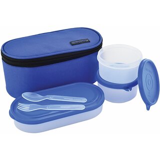                       Trueware Elite 2+1 PP Blue 3 Containers Lunch Box (1100 ml)                                              