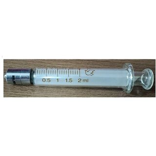                       Birds' Park Glass Syringe luer Lock 2ml - 1 pcs Syringes are Borosilicate Resistance Glass                                              